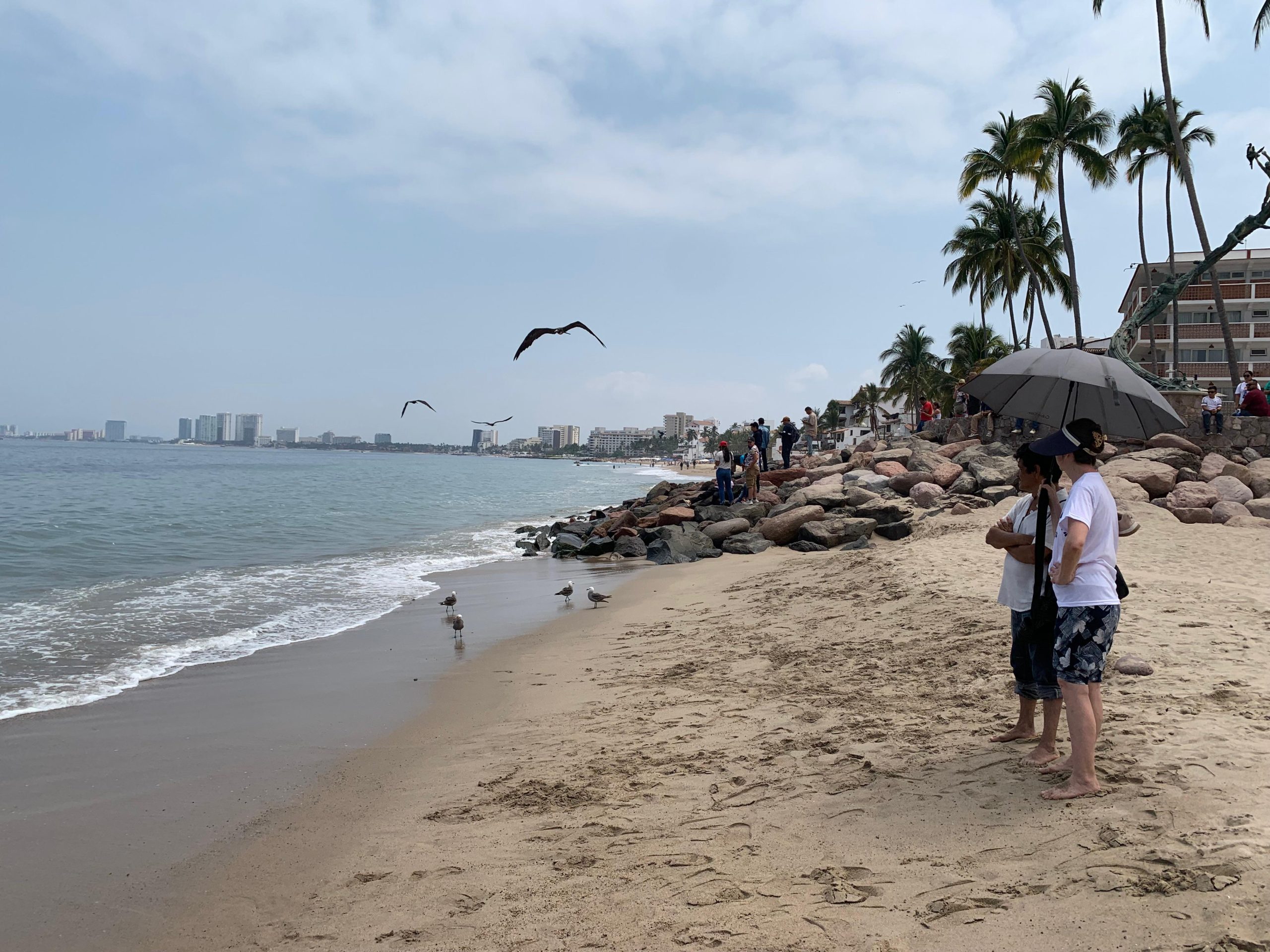 Colocan banderas amarillas en playas de Puerto Vallarta por mar de fondo