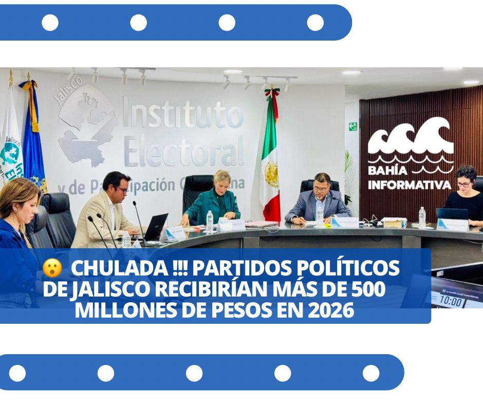 Partidos políticos de Jalisco recibirán más de 513 millones de pesos en 2026