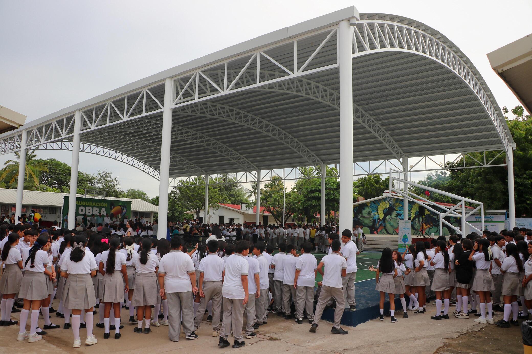 Inaugura Munguía domo y el primer bebedero escolar en Secundaria Técnica 56 de Ixtapa
