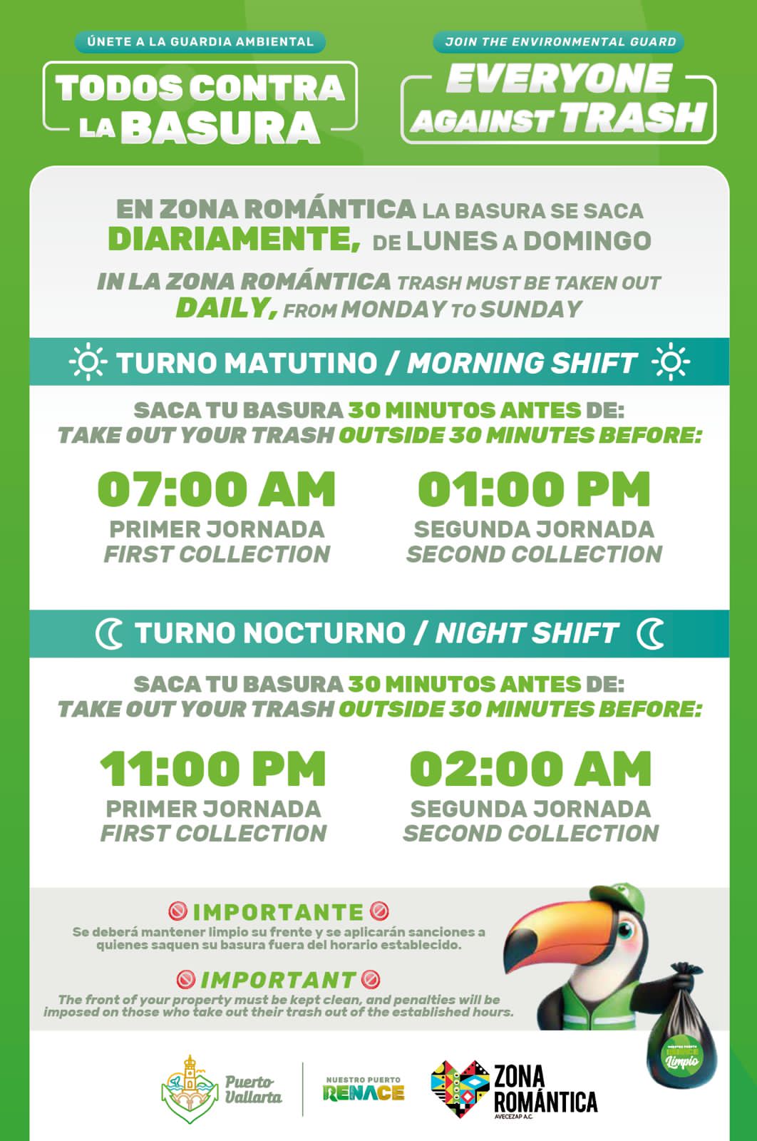 Gobierno del Bien reforzará recolección de basura en la Zona Romántica ante la temporada alta